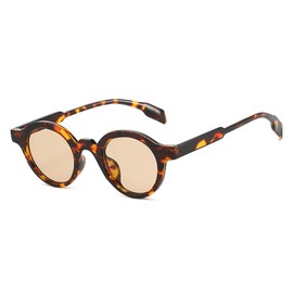 YAMEIZE Retro Round Sunglasses for Women Men Vintage Oval Sunglasses Small Frame Trendy Eyewear UV400 (Tortoise Shell CP)