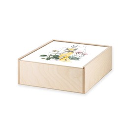 Box aus Holz – Katze Puppe 1930 Collage Art Surrealismus Blumen (11 x 11 x 3,5 cm)