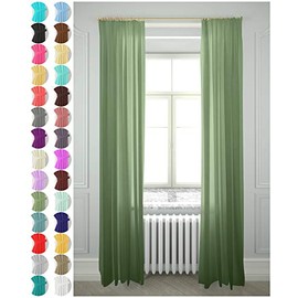 Megachest gathering tape voile curtain(moss W 56" x L 48" (2 Panels)
