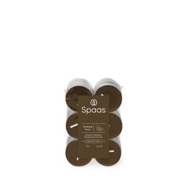 Spaas Scented Tealights flatpack x12 4.5h, Twinkling Touch, Khaki