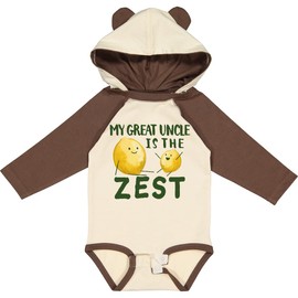 inktastic My Greant Uncle Is the Zest Long Sleeve Creeper Newborn Natural & Brown W Ears 45554