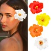 Hawaiian Flower Hair Clip,4 Inch Artificial Hibiscus Hair Clips, Summer Flower Hair Accessories for Beach Vacation Party Wedding (4pcs)