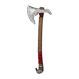 Viking Patch, Viking Axe Patch, Embroidered Iron on Sew on Patch Badge for Clothes etc. 10.5x3 cm