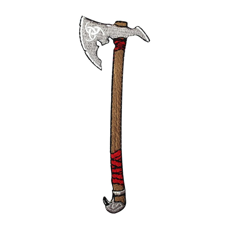 Viking Patch, Viking Axe Patch, Embroidered Iron on Sew on