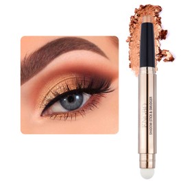 LOKFAR Eye-Shadow Stick Makeup Cosmetics Eye Brightener Stick, Rotatable Cream Eye Shadow Pencil, Glitter Shimmer Eyeshadow Stick with Soft Brush for Eye Makeup (04# Champagne Shimmer)