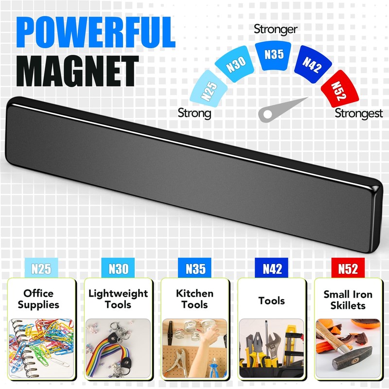 MIKEDE 12 Pack Strong Magnets Heavy Duty, N35 Neodymium Black