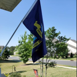 Navy Flag 2x3 Double Sided- Heavy Duty 3 Ply 210D- With Canvas Header & 2 Brass Grommets- Navy Flag 2x3 Outdoor Double Sided Heavy Duty