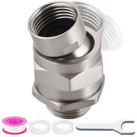 Shower Connector Ball Joint Shower Head Swivel Ball Adapter，Solid Brass Adjustable Shower Arm Connector, Universal Showering Component, Brushed Nickel