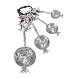 Ganz ER73636 Pomegranate Blessings 5.25 Inches Zinc Alloy Metal Food Grade Measuring Spoons, Decorative Kitchen Baking Cooking Tools