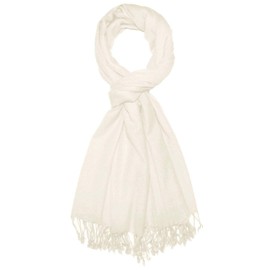 Lorenzo Cana Luxury Men's Scarf 50% Cashmere 50% Wool Merino Lamb Wool Cashmere Scarf Wool Scarf, crème-white