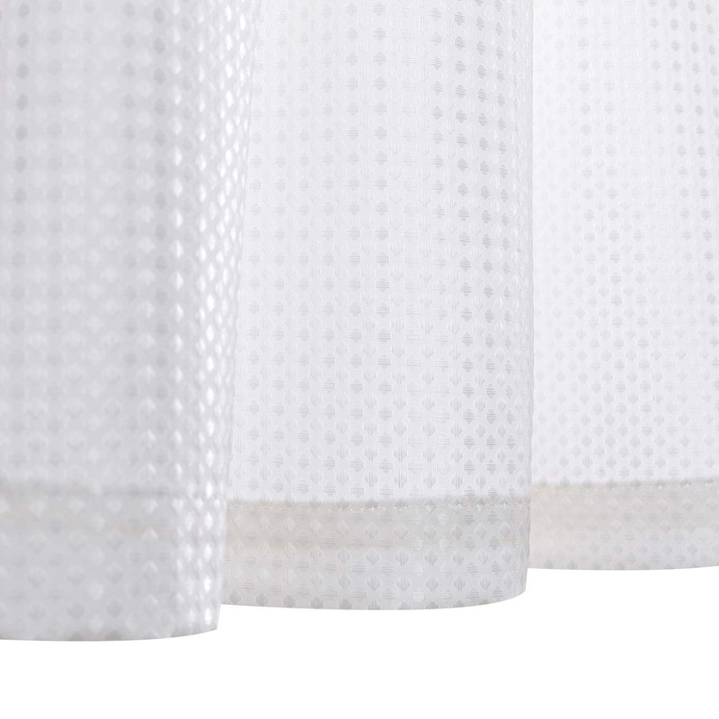 TOPICK White Kitchen Curtains 36 Inch Curtains Waffle Weave Textured