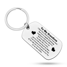 Grandson Keychain Inspirational Gifts for Grandson from Grandmother Grandparents Grandson Graduation Gifts Birthday Gift to My Grandson Gifts Inspirational Gift for Boys from Grandparent