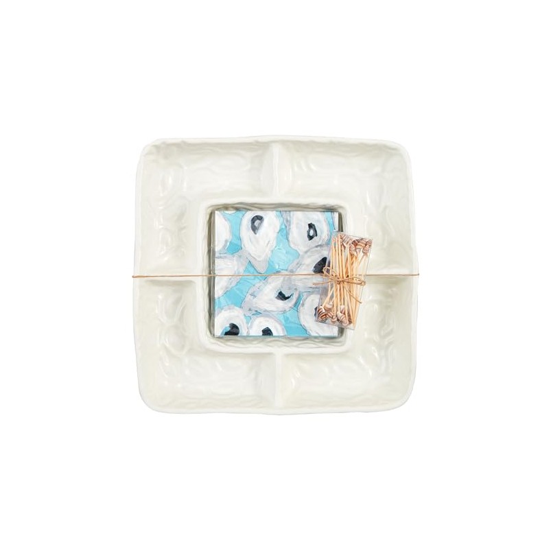 Mud Pie Oyster Section Server; Server 11" x 11" |