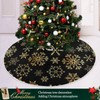 Christmas Tree Skirt Gold Black Snowflake 48 Inch Xmas Tree