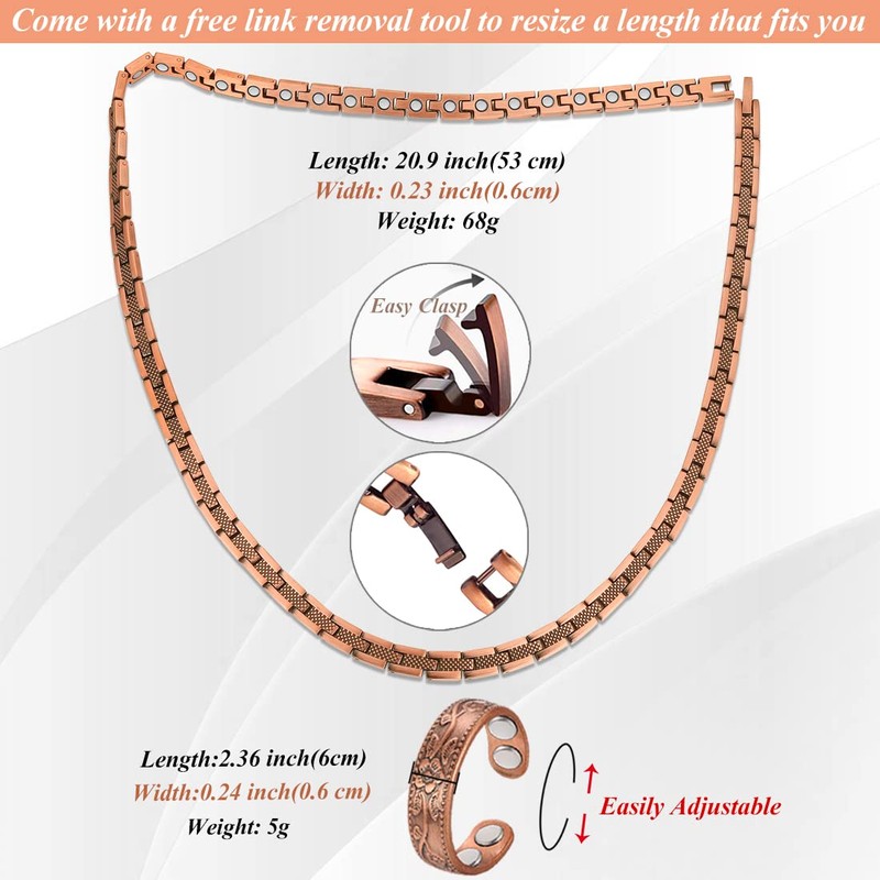 Cigmag Copper Necklace for Men Women - Magnetic Necklace 99%