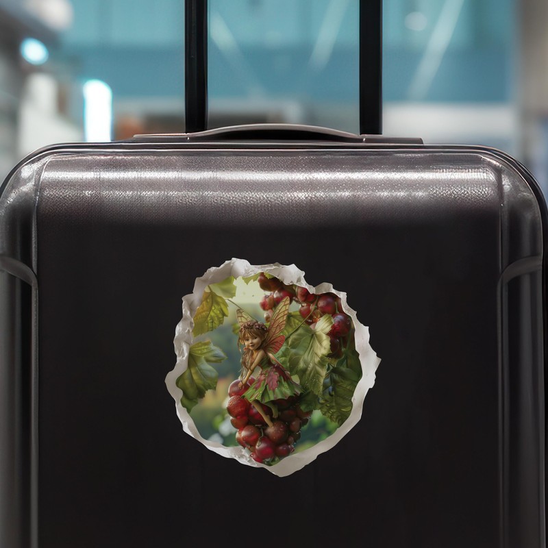 Grape Fairy Decal - Wall Hole Sticker with 3D Effect