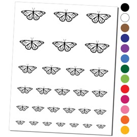 Monarch Butterfly Temporary Tattoo Water Resistant Fake Body Art Set Collection - Light Blue (One Sheet)
