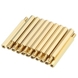 sourcing map 20pcs M3 35+6mm Female Male Thread Brass Hex Standoff Spacer Screws PCB Pillar