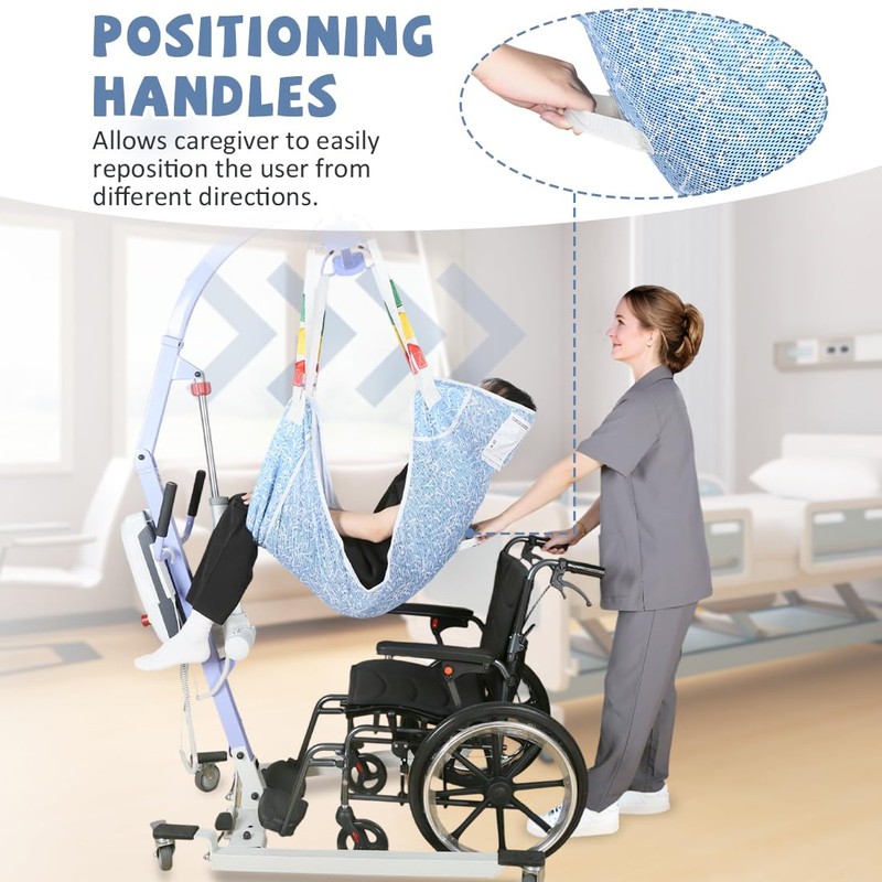 EZHOISLING Full Body Patient Lift Sling with Vibrant Patterns -