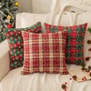 Pack of 2 Christmas Plaid Decorative Throw Pillow Covers Snowflake