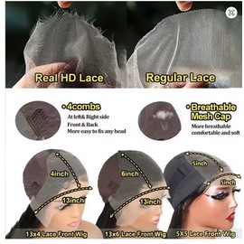 13x6 HD Transparent Lace Deep Wave Frontal Wig 40 Inch Jerrly Curly Lace Front HumanHair Wig For Deep Curly Water Wave Wig