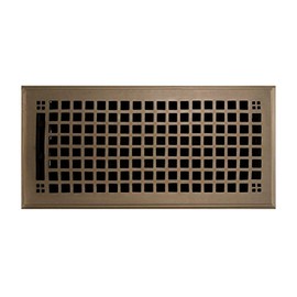 Naiture 4" x 14" Solid Brass Floor Register Mission Style Antique Brass Finish