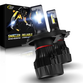 Cougar Motor H4 Bulb, 9003/H4 Fog Bulbs 6500K Cool White with Fan Quick Installation Off-Road Use or Fog Lights, Plug and Play, Fit For 1997-2015 Tacoma, 2014-2021 Tundra, Pack of 2