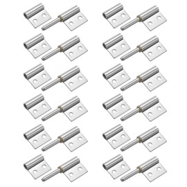 sourcing map 12Pcs 2" x 1-1/2" (LxW) 304 Stainless Steel Weldable Hinges with Pre-Punched Lift Off Hinge Flag Hinges Detachable Door Hinges for Metal Gate Swing Door Trailer Ramp, Silver