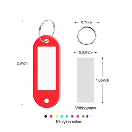 Clyhon Pack of 13 Plastic Key Tags Key Tags Key Tags Key Tags Key Tags Key Labels for Home Offices Pet ID Suitcase (Ten Colours), Ten colours