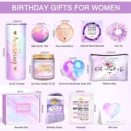 HSOEIXL Birthday Gifts for Women, Best Friend Birthday Gifts, Happy Birthday Gift Basket for Women, Birthday Gifts Ideas for Women Friends Female Sister Mom Coworker Her Bestie