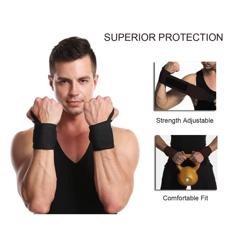 2 Pack Wrist Brace Wrist Straps for Weightlifting, Wrist Straps