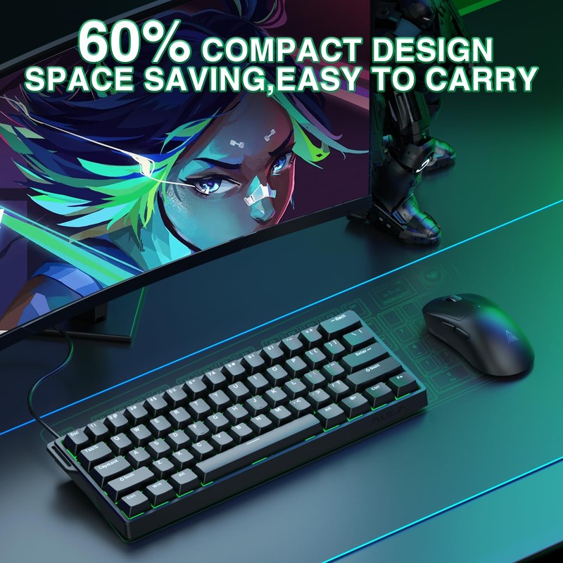 Aula WIN60 HE - 60% Mechanical Gaming Keyboard Wired, Magnetic