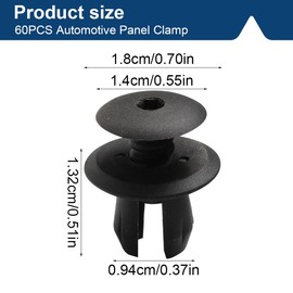 Tomedeks Mounting clips, plastic clips, door rubber mounting clip, 60 pieces, wear-resistant and corrosion-resistant, for car door decoration clips, etc., to stay tidy and beautiful, l