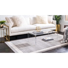 Unique Loom Del Mar Collection Area Rug - Maria (3' 3" x 5' 3" Rectangle, Gray/ Ivory)