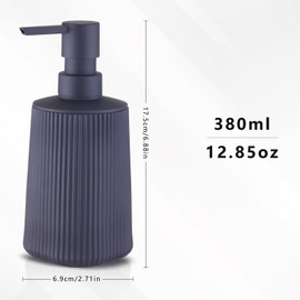 Liuonnam 12 Oz Hand Soap Dispenser Bathroom, Black Refillable Liquid Hand Dish Soap Dispenser for Kitchen