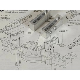 JP Garage Pair Aluminum Part E9 E10 Spring Mount Block Tamiya 1/10 RC Juggernaut Ford F350