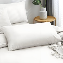 Set of 2 Silk Pillowcases 40 x 80 cm, Satin Pillowcase for Hair and Skin, Hypoallergenic, Soft and Breathable Cushion Covers for Sleeping (Silver)