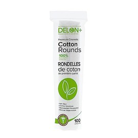 Delon Rondas de algodón de alta calidad, 100 % hipoalergénicas, sin pelusas, 2 lados para maquillaje y quitaesmalte de uñas, 100 unidades, elige tu pa
