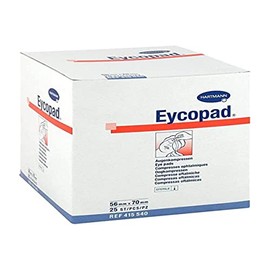 HARTMANN 4155407 Eycopad Watte mit Mullumhüllung, 56mm x 70mm, 25 Stück