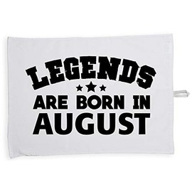 Hippowarehouse Legends are born in august birthday Tea Towel Eco Printed Dish Cloth Kitchen accessory 50cmx70cm 100% Cotton