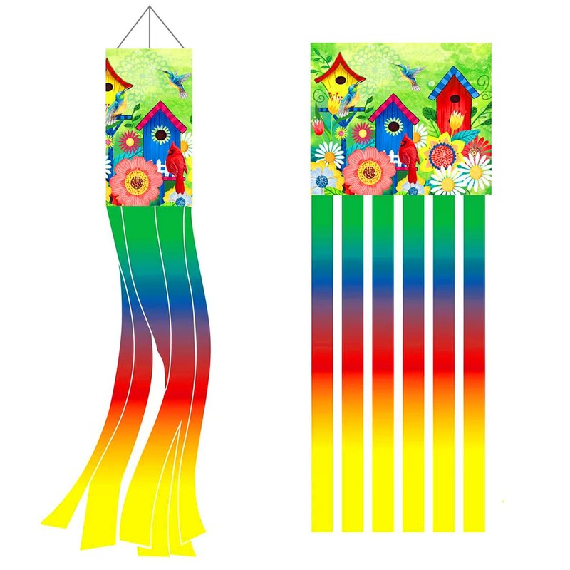 Spring Summer Birds windsocks Outdoor Heavy Duty, 60 Inch Seasonal