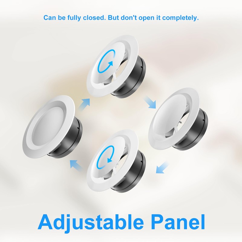 Hon&Guan 150 mm White Plate Valve, ABS Adjustable Vent Cover