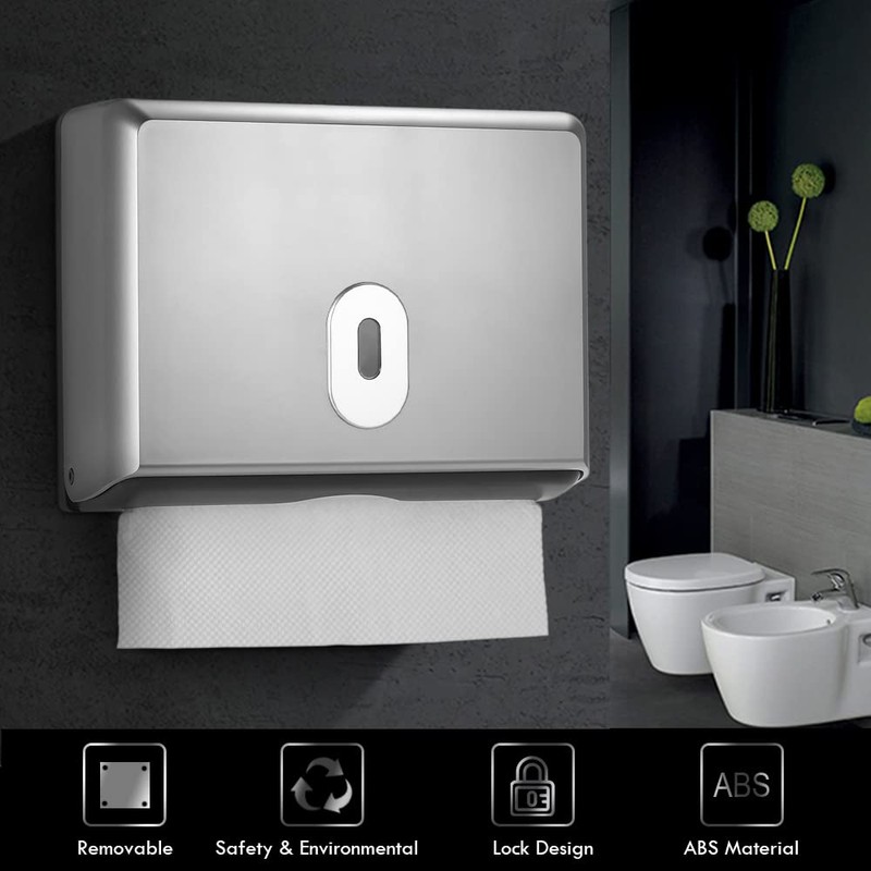 Eacam Wall-Mounted Bathroom Tissue Dispenser Tissue Box Holder for Multifold