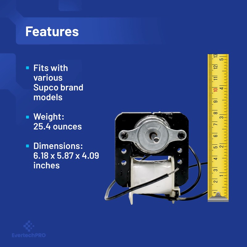 EvertechPRO SM670 Utility Motor Replacement for Supco Range 250340 250355