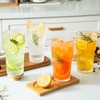 Sunidearly Ribbed Glass Tumbler Set of 4-20oz Textured Drinking Glasses