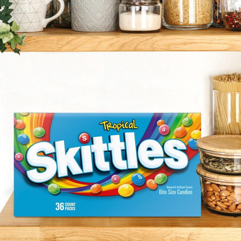 SKITTLES Candy, Tropical Bulk Candy 2.17-Ounce, 36 Packs of Individually