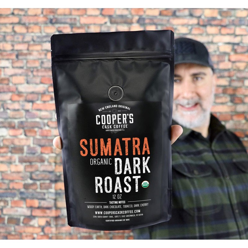 Organic Dark Roast Sumatra, Ground Coffee, Single Origin Grade 1