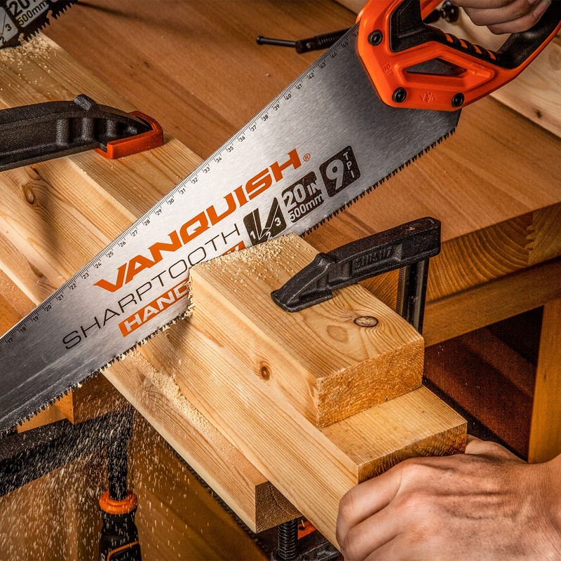 VANQUISH SharpTooth Handsaw 15 Inch 11-Point, Suitable for Cutting Boards,