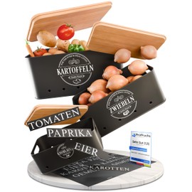 IDEALTASTIC® Premium Potato Storage Box [Pack of 3] I Versatile Potato Pot Set with 360° Ventilation System for More Freshness I Ideal for Onion Storage & Potato Storage