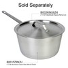 Thunder Group 1.5 Quart Aluminum Sauce Pans, Mirror Finish